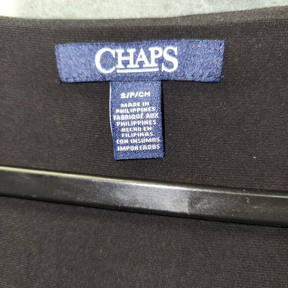 Chaps Black Twist Front Dress S/P Short Sleeve Pullover 3489 - Picture 4 of 9